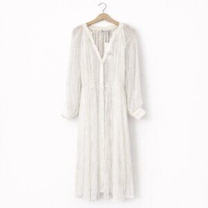 ZARA | NWT | White Button Front Maxi Dress – Women’s Large